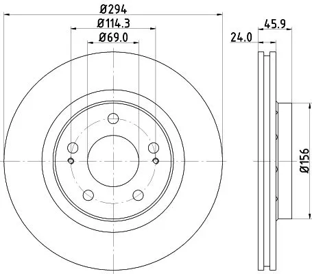 1x MINTEX MDC1385 Brake Disc
