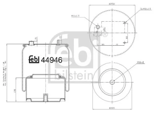 FEBI BILSTEIN FEBI BILSTEIN 44946 Febi Rear Air Bag Suspension Spring For Daf Cf 75 Cf 85 Lf Xf Xf 95 