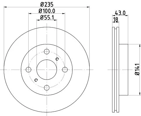 1x  MINTEX Brake Disc