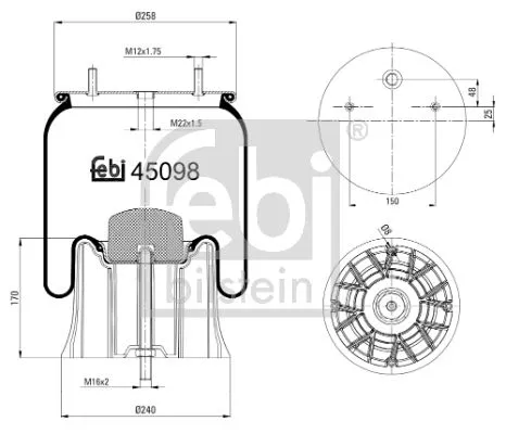 FEBI BILSTEIN FEBI BILSTEIN 45098 Febi Air Bag Suspension Spring 