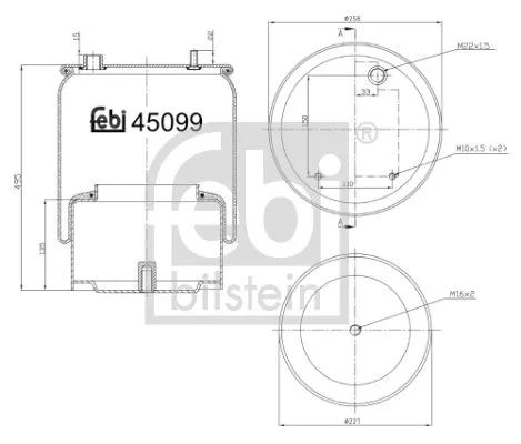FEBI BILSTEIN FEBI BILSTEIN 45099 Febi Rear Air Bag Suspension Spring For Daf Cf Lf Xd Xf Xf Ii Xg Xg+ 