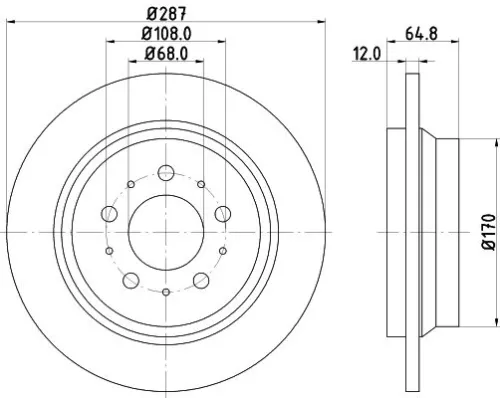 1x MINTEX MDC1434C Brake Disc