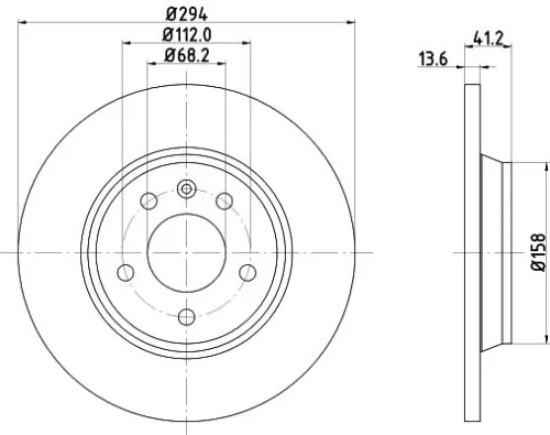 1x  MINTEX Brake Disc MDC1436 294
