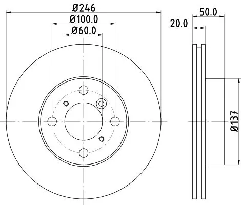1x MINTEX MDC1457 Brake Disc