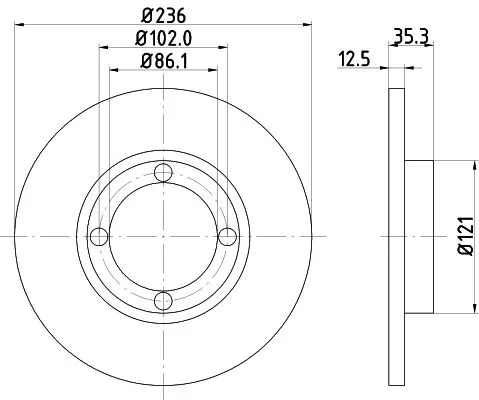 1x MINTEX MDC1459 Brake Disc