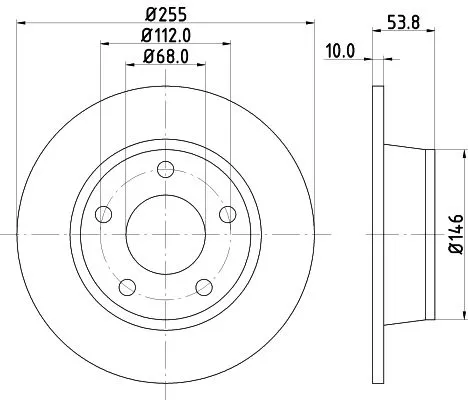 1x MINTEX MDC1480 Brake Disc