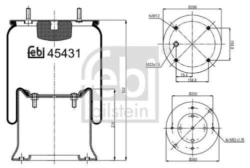 FEBI BILSTEIN FEBI BILSTEIN 45431 Febi Air Bag Suspension Spring 