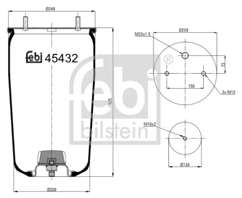 FEBI BILSTEIN FEBI BILSTEIN 45432 Febi Air Bag Suspension Spring 