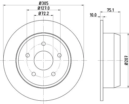 1x  MINTEX Brake Disc