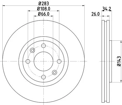 1x  MINTEX Brake Disc