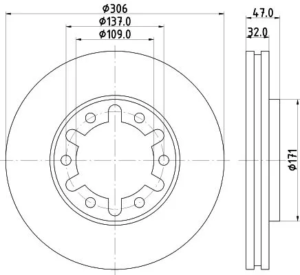 1x MINTEX MDC1509 Brake Disc