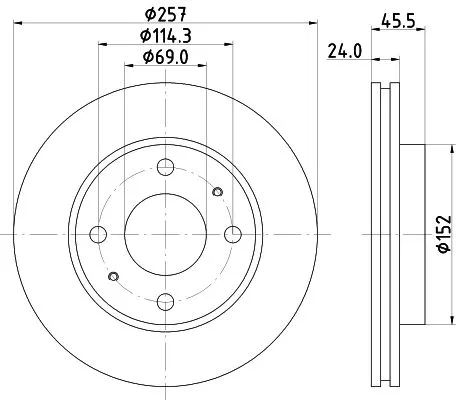 1x  MINTEX Brake Disc