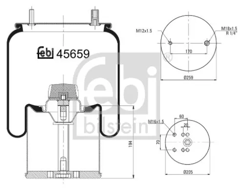 FEBI BILSTEIN FEBI BILSTEIN 45659 Febi Air Bag Suspension Spring 