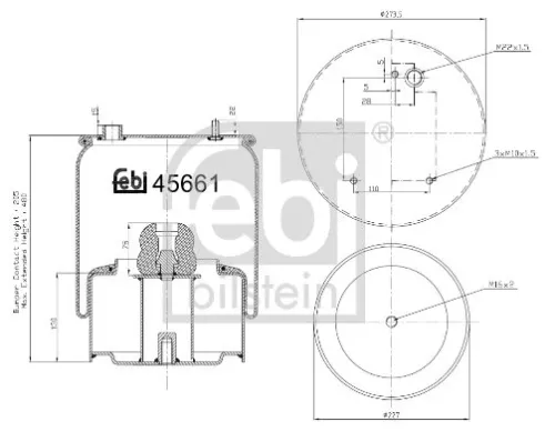 FEBI BILSTEIN FEBI BILSTEIN 45661 Febi Air Bag Suspension Spring 
