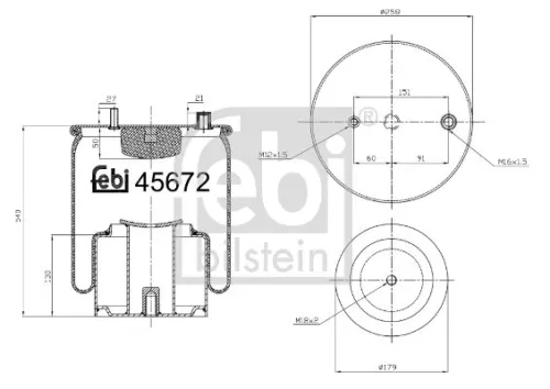 FEBI BILSTEIN FEBI BILSTEIN 45672 Febi Rear Air Bag Suspension Spring For Man Foc Tgl 