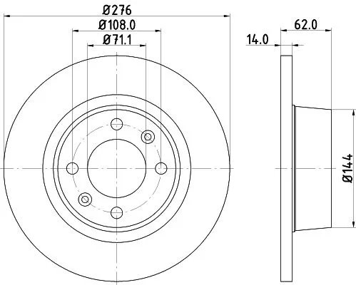 1x MINTEX MDC1521 Brake Disc
