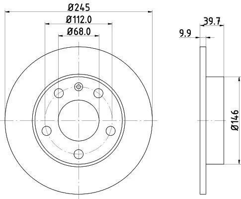 1x  MINTEX Brake Disc MDC1523C 245