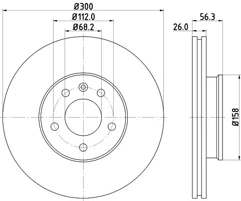 1x MINTEX MDC1542C Brake Disc
