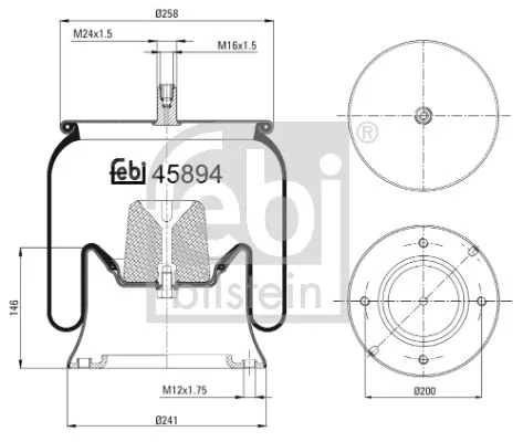 FEBI BILSTEIN FEBI BILSTEIN 45894 Febi Front Steered Trailing Axle Air Bag Suspension Spring For Mercedes-ben 