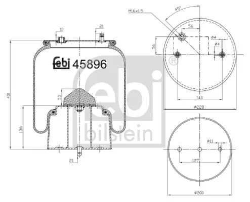 FEBI BILSTEIN FEBI BILSTEIN 45896 Febi Non-steered Leading Axle Air Bag Suspension Spring For Scania 4 - Seri 