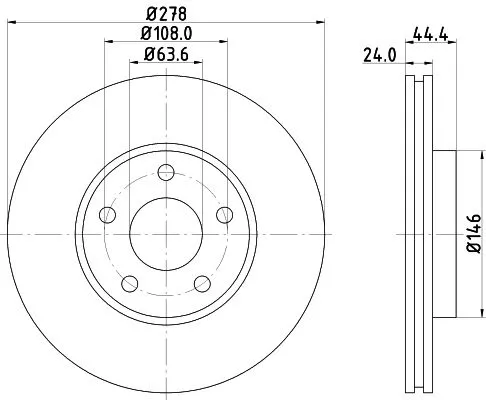MINTEX MINTEX (MDC1556C) 1x  MINTEX Brake Disc MDC1556C 278 