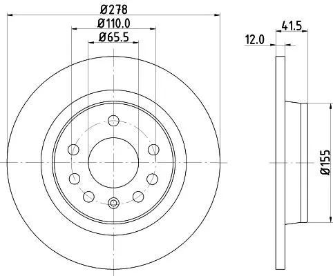1x MINTEX MDC1560C Brake Disc
