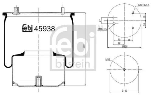 FEBI BILSTEIN FEBI BILSTEIN 45938 Febi Air Bag Suspension Spring For Daf Cf 75 Cf 85 Xf Xf 95 