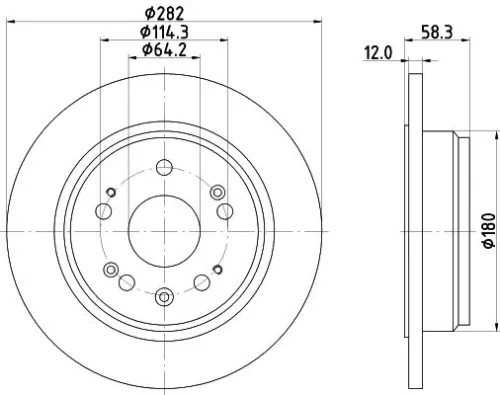 1x MINTEX MDC1568 Brake Disc