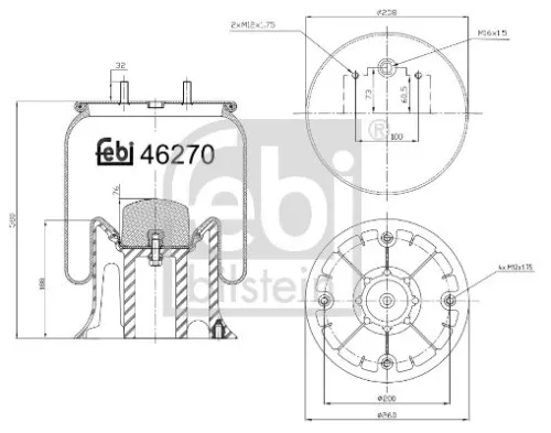 FEBI BILSTEIN FEBI BILSTEIN 46270 Febi Rear Air Bag Suspension Spring For Renault Trucks Midlum 