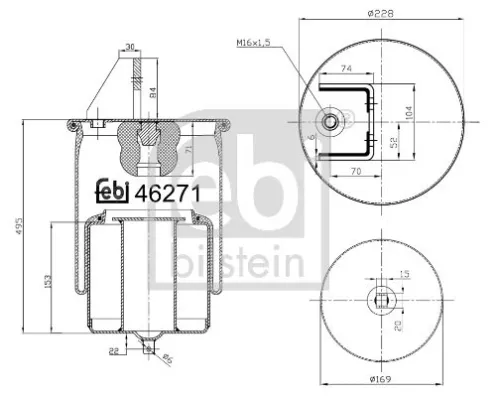 FEBI BILSTEIN FEBI BILSTEIN 46271 Febi Rear Air Bag Suspension Spring For Volvo Fh12 Fh16 Fm10 Fm12 Fm7 
