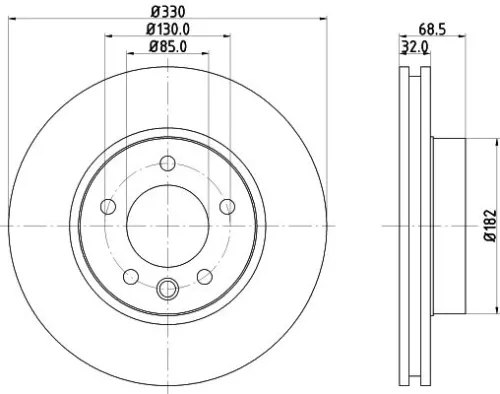 1x  MINTEX Brake Disc MDC1610RC 330