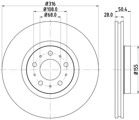 1x  MINTEX Brake Disc