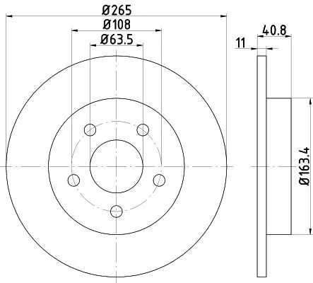 1x MINTEX MDC1642C Brake Disc