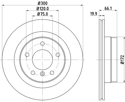 1x MINTEX MDC1647C Brake Disc