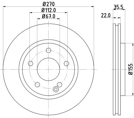 1x MINTEX MDC1653 Brake Disc