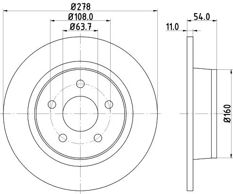 1x  MINTEX Brake Disc