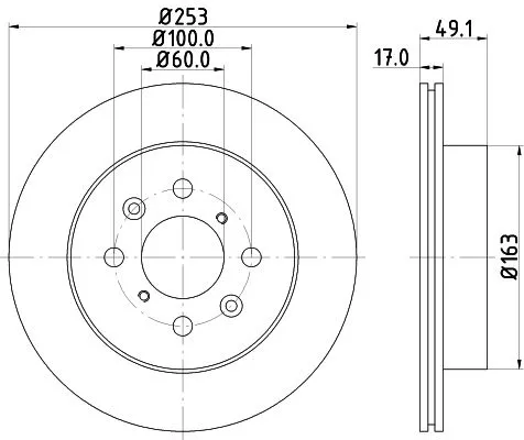 1x MINTEX MDC1672 Brake Disc