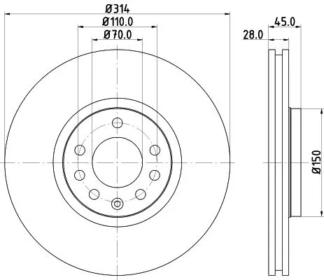 1x  MINTEX Brake Disc