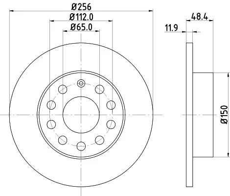 1x  MINTEX Brake Disc MDC1679C 256