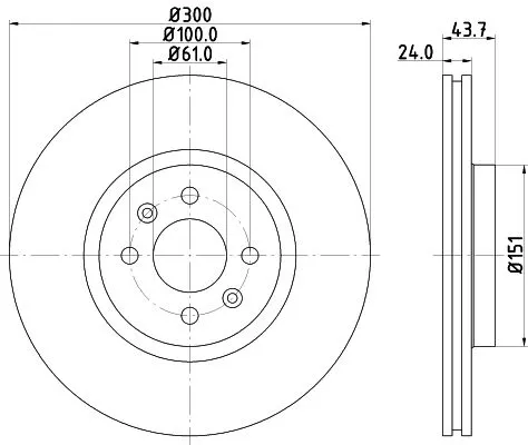 1x MINTEX MDC1693 Brake Disc