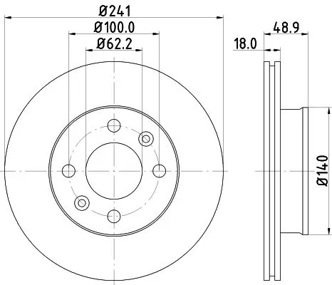 1x MINTEX MDC1725C Brake Disc