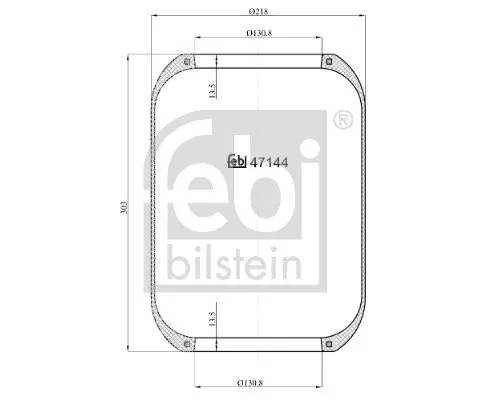FEBI BILSTEIN FEBI BILSTEIN 47144 Febi Rear Air Bag Suspension Spring For Iveco Eurostar Eurotech Mh Eurotech 