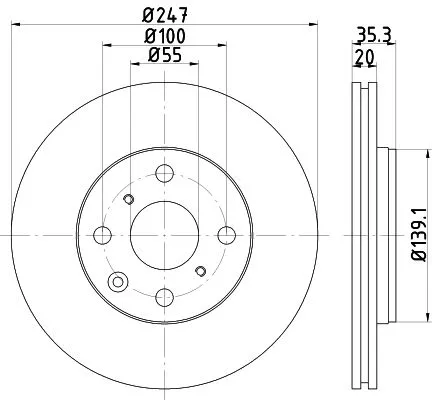 1x  MINTEX Brake Disc
