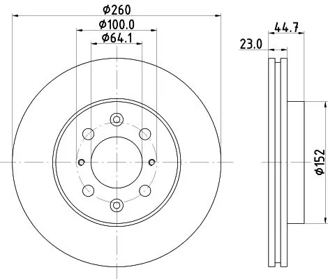1x MINTEX MDC1734 Brake Disc