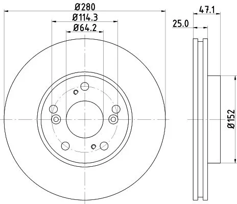 1x MINTEX MDC1738 Brake Disc