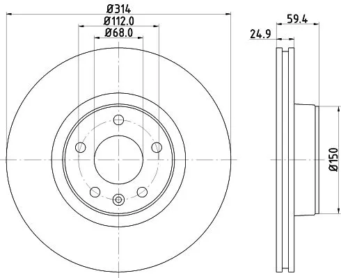 1x MINTEX MDC1742C Brake Disc