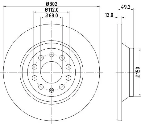 1x MINTEX MDC1744C Brake Disc