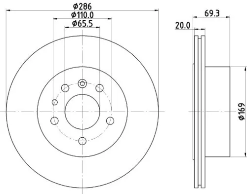 1x MINTEX MDC1747 Brake Disc