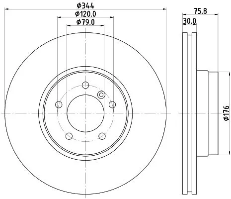 1x MINTEX MDC1750 Brake Disc