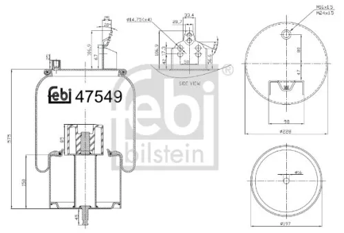 FEBI BILSTEIN FEBI BILSTEIN 47549 Febi Steered Leading Axle Air Bag Suspension Spring For Volvo Fh Fh Ii Fh16 